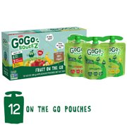 GoGo squeeZ Applesauce Pouches, Apple Apple, Apple Banana, Apple Strawberry, 12 Pack