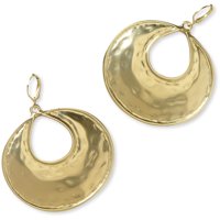 Hammered Gold Tone Crescent Hoop Earrings by Isabella Lazarte for Full Circle Exchange