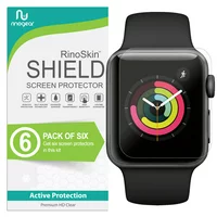 (6-Pack) Apple Watch Screen Protector 38mm (Series 1, 2, 3) Sport RinoGear Flexible HD Crystal Clear Anti-Bubble Unlimited Replacement Film