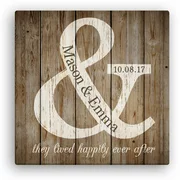 They Lived Happily Ever After Personalized 12" x 12" Canvas