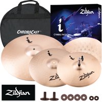 Zildjian I Series Essentials Plus Cymbal Pack - 14" Hi Hats, 14" Crash, and 18" Crash Ride w/ Cymbal Bag, & Felts