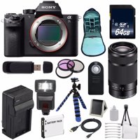 Sony Alpha a7S II a7S Mark II a7SII ILCE7SM2/B Mirrorless Digital Camera (Intl Model no Warranty) + Sony E 55-210mm f/4.5-6.3 OSS E-Mount Lens (Black) + 49mm Filter Kit 6AVE Bundle 108