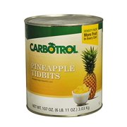Carbotrol #10 Juice Packed Canned Fruit, Pineapple Tidbits (1 - 107oz Can)