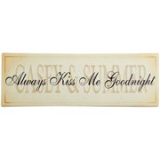 Personalized "Always Kiss Me Goodnight" Canvas Wall Decor, Available in 2 Sizes