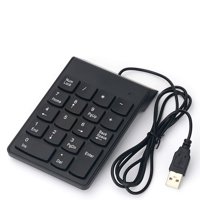 Wired USB Numeric Keypad 18 Keys Mini Portable Digital Keyboard Replacement Tilt Design with Non-slip Foot Pad for MacBook/Laptop PC