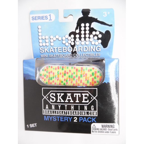 Braille Skateboarding Series 1 Mini Skateboard Collectibles Mystery 2 Pack