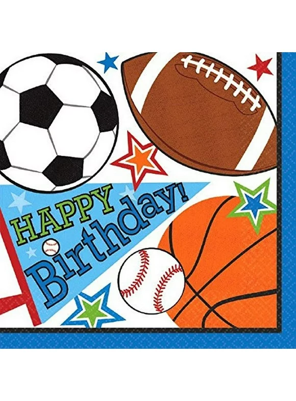 Amscan Sports Theme Birthday Party Napkins 16ct