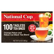 (6 pack) National Cup, Tagless Orange Pekoe and Pekoe Cut Black Tea Blend, Tea Bags, 100 Ct
