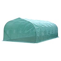 Outsunny 26' x 10' x 6.5' Large Outdoor Heavy Duty Walk-In Greenhouse with 12 Windows & Netted Ventilation Screens, White