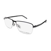 New Porsche Design P8318 Mens Designer Half-Rim Black High-end Vision Care Optical Hot Frame Demo Lenses 55-14-140 Eyeglasses/Eye Glasses