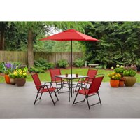 Mainstays Albany Lane 6 Piece Outdoor Patio Dining Set, Multiple Colors