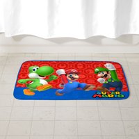 Super Mario Kids Foam Bath Rug, Skid-Resistant, Polyester, 30 x 20