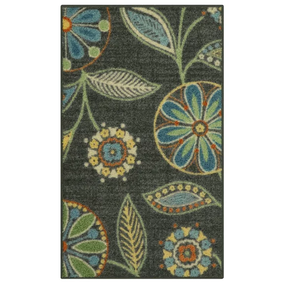 Mainstays Traditional Minerva Gray Multi Floral Area Rug, 1'8"x2'10"