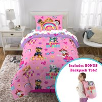 PAW Patrol Kids Pink Microfiber Bed-in-a-Bag Set with Bonus Tote, Twin