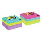 Post-it Notes Cube Mixed Case, 3" x 3", Pink Wave and Orange Wave, 400 Sheets/Cube