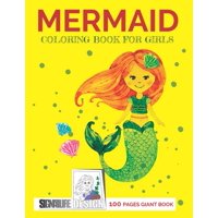 Mermaid Coloring Book: For Girls Great Gift Who loves Coloring & Changing World (Paperback)(Large Print)