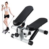 Twist Stair Stepper Step Machine with Resistance Bands, Mini Aerobic Fitness Stepper Air Stair Climber Stepper Indoor Exercise Machine with LCD Monitor