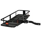 Aosom Folding Cargo Carrier with 500 lbs Capacity, 59‘’x19''x6'' Hitch Mount Luggage Basket Fits 2'' Receiver for Car SUV Traveling