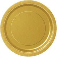 Paper Plates, 9 in, Gold, 16ct