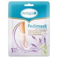 Amope Pedimask Foot Sock Mask (1 Pair), Blend of Moisturizers Lavender Oil Essence