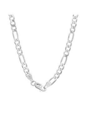 Authentic Solid Sterling Silver 4MM Figaro Link .925 ITProLux Necklace Chains 16" - 30", Silver Chain for Men & Women, Made In Italy, Next Level Jewelry