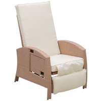 Outsunny Outdoor Rattan Wicker Adjustable Recliner Lounge Chair With Drink Tray