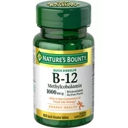 Nature's Bounty Vitamin B-12 Methylcobalamin Tablets, 1000 mcg, 60 Ct