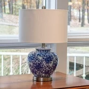 Dcor Therapy 20" Traditional Blue and White Ceramic Table Lamp