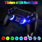 TSV 7 Colors Multi-Colors Luminated D-pad Thumbsticks LED Kits for PS4, PS4 Pro, PS4 Slim Controllers Modding Accessories Set Compatible with Sony PS4