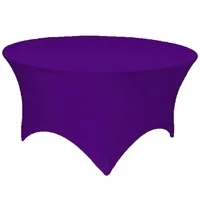 Gowinex Purple 5 ft. Round Spandex Tablecloth Fitted Table Cover