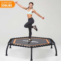 Zupapa 45-Inch Rebounder for Adults and Kids, Mini Silent Fitness Trampoline for Indoor Outdoor Garden Workout Cardio Training, Max Load 330 lbs