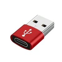 Winnereco 2x USB 3.1 Type C Female to USB 3.0 A Male Adapter Data+Charging (Red)