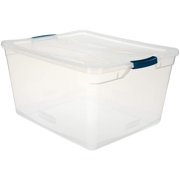 Rubbermaid Cleverstore Clear 71 QT Pack of 4 Stackable Large Storage Containers with Durable Latching Clear Lids
