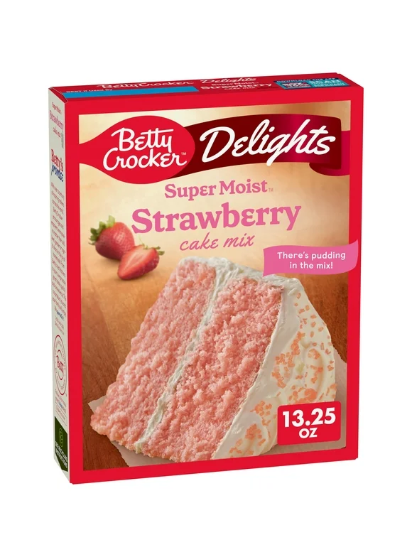 Betty Crocker Delights Super Moist Strawberry Cake Mix, 13.25 oz.