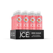 Sparkling Ice, Pink Grapefruit Sparkling Water, with Antioxidants and Vitamins, Zero Sugar, 17 fl oz Bottles (Pack of 12)