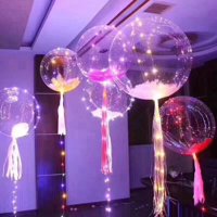 18 Inches LED Light Up Luminous Latex Balloon, Colorful Inflatable LED Fairy Balloon Christmas Halloween Party Wedding Decoration Supplies
