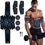 eAnjoy EMS Pads, ABS Stimulator Muscle Toner, Abdominal Toning Belt Muscle Trainer, Portable Fitness Trainer for Abdomen, Arm and Leg, with 6 Modes 8 Levels, USB Charging (8-Pack)