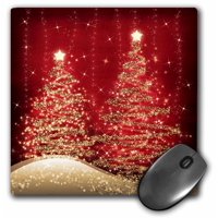 3dRose Elegant Christmas Sparkling Trees Red, Mouse Pad, 8 by 8 inches