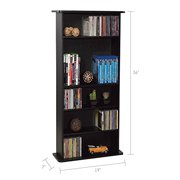 Atlantic Drawbridge Media Storage Cabinet - Store & Organize A Mix of Media 240Cds, 108DVDs Or 132 Blue-Ray/Video Games, Adjustable Shelves, PN37935726 in Black