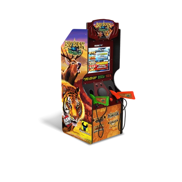 Arcade1Up Big Buck World Classic Arcade Machine, built for your home, 4-foot-tall stand-up cabinet, 4 classic games, and 17-inch screen