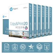 HP Printer Paper, Copy & Print 20lb, 8.5x11, 6 Pack, 2,400 Sheets