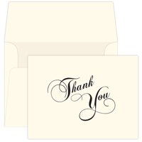Cream Thank You Note Cards & Envelopes - 25 Sets - 5" x 7" - Perfect for Your Wedding, Baby Shower, Business, Graduation, Bridal Shower, Birthday, Engagement, Etc. - This is not a fold Over Card