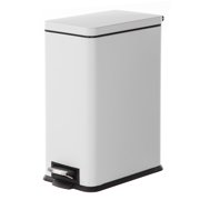 Mainstays 30L Stainless Steel Rectangle Pedal Trash Bin in Matte Finish