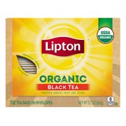 Lipton Organic Tea Bags Organic Black Tea 5.9 oz, 72 Count, Pack of 5