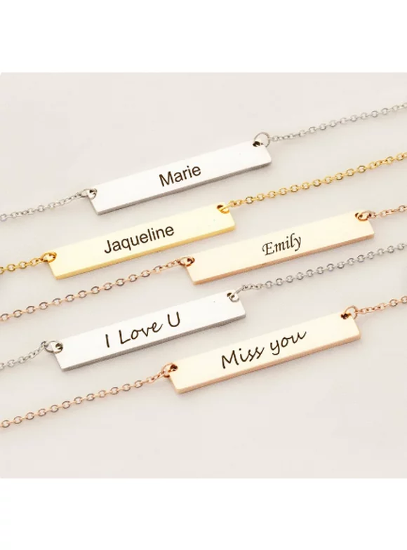 Bar Necklace Personalized - Custom Name Necklace - Name Jewelry Friendship Necklace - Best Friend Necklace - Gift for Her