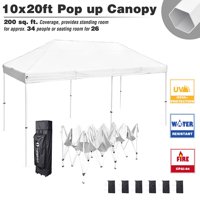 Instahibit 10x20' Pop-Up Canopy Tent White Commercial Instant Shelter for Trade Fair Outdoor