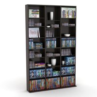 Atlantic 60"x37" Oskar Adjustable Wood Media Storage Shelf Bookcase (360 DVDs, 756 CDs), Multiple Colors