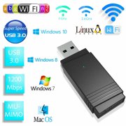 1200Mbps USB 3.0 Wireless WiFi Adapter Dongle Dual Band 5G/2.5G Bluetooth 5.0 PC