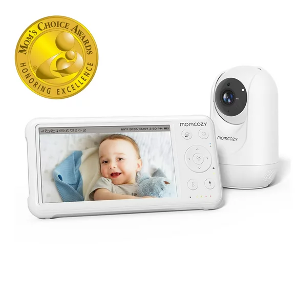 Momcozy Video Baby Monitor, 5'' Display, 1080P HD, Infrared Night Vision, Long Range, 2-Way Talk