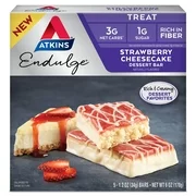 Atkins Endulge Treat, Strawberry Cheesecake Dessert Bar, Keto Friendly, 5 Count